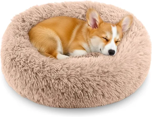 Miniatura 13 de Calming Donut Dog and Cat Bed for Indoor Cats, Anti-Anxiety Round Fluffy Soft Washable Small Pet Bed for Puppy and Kitten, Warming Comfortable