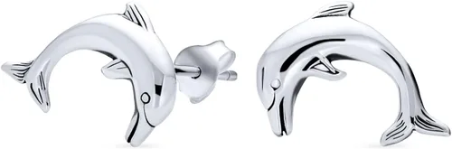 Aretes de plata de ley 925 con diseño náutico hawaiano de luna de miel, vida marina, criatura marina, calamar, pulpo, manatíes, delfín, ballena,