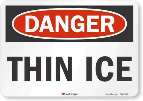Miniatura 5 de SmartSign "Danger - Thin Ice" etiqueta 5" x 7" vinilo laminado reflectante 3M
