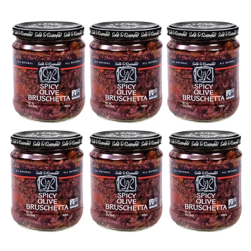 Miniatura 9 de Sable & Rosenfeld Bruschetta de aceitunas - Earth Kosher - Bruschetta de oliva picante - Paquete de 2 (16 onzas cada uno)