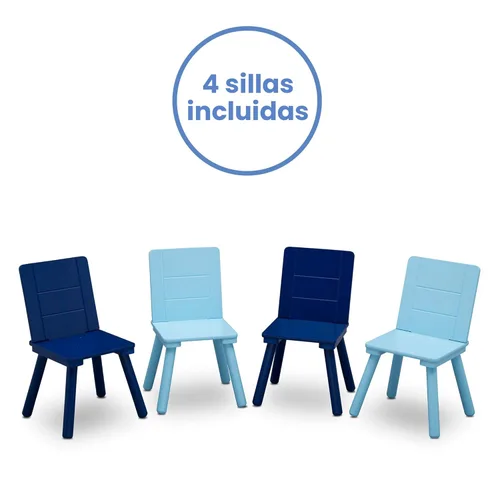 Miniatura 5 de Delta Children Conjunto de mesa y sillas para niños (4 sillas incluidas), gris/azul