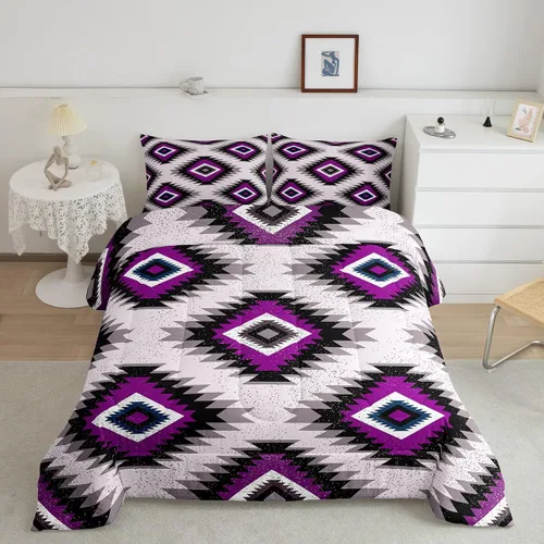 Miniatura 15 de Feelyou Juego de edredón geométrico del suroeste para niños y niñas, edredón nativo del suroeste, tamaño individual, juego de ropa de cama