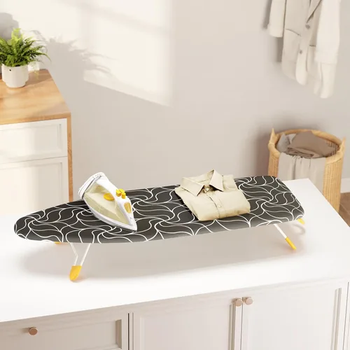 Miniatura 9 de Tabla de planchar pequeña de 12 x 38 pulgadas, tabla de planchar pequeña con base de metal de malla, mini tablas de planchar de mesa que ahorran