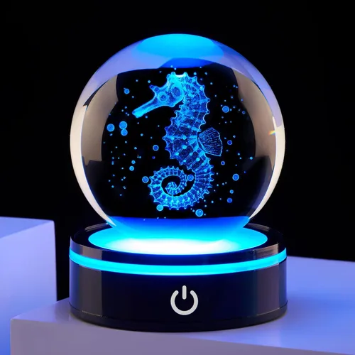 Miniatura 8 de Decoración de medusas de bola de cristal 3D, regalo para hombres y mujeres: luz nocturna de biología oceánica, regalos para hija/hijo, cumpleaños