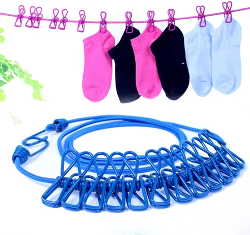 Miniatura 6 de ALINNA Tendedero portátil retráctil, tendedero de viaje con 12 pinzas para la ropa para secar en interiores, accesorios de campamento al aire libre