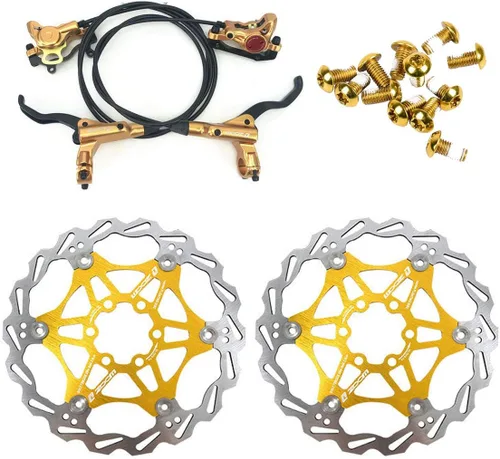 Miniatura 3 de Juego de Frenos Hidráulicos de Disco Zoom para Bicicleta de Montaña MTB, Juego Delantero y Trasero con Rotor de Disco Flotante de 160mm y Pernos