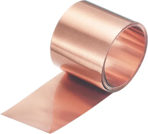Miniatura 46 de uxcell Rollo de lámina de cobre de 78.740 in x 0.394 in x 0.001 in, 99.9% de tira de cobre puro de cobre intermitente placa de lámina de metal