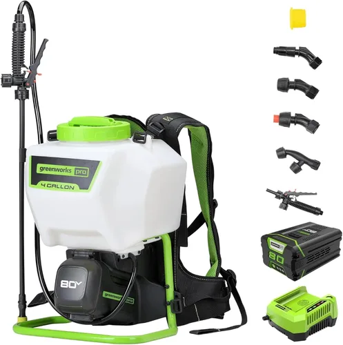 Miniatura 11 de Greenworks Pulverizador de Mochila a Batería de 80V de 4 Galones con 5 Boquillas, Presión de 70PSI-Herbicida, Control de Plagas, Desinfección