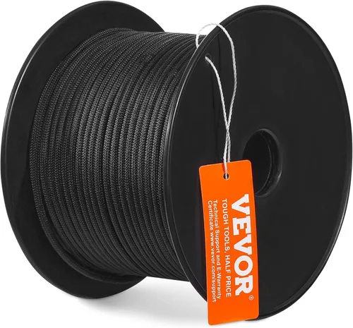Miniatura 10 de VEVOR Cuerda de nailon trenzada, 3/16 pulgadas x 250 pies, 32 hebras, 720 LBS de resistencia a la rotura para exteriores, aparejo de árbol arborista