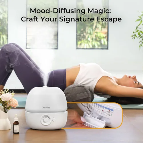 Miniatura 6 de BOXING Humidificadores de llenado superior de 3L para recámara de bebé, humidificador de aire silencioso de 20dB para habitación grande y plantas