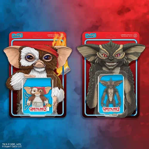 Miniatura 7 de Super7 ReAction Figura Gremlins 2 Mohawk (Tarjeta de personaje lista para la batalla) - Figura de acción Gremlins de 9,5 cm - Coleccionables