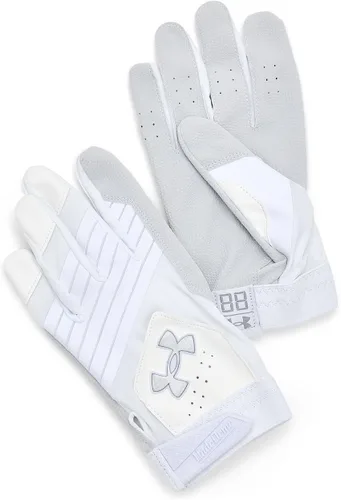 Miniatura 15 de Under Armour Guantes de béisbol Clean Up para hombre (100) blanco / plata metálica / plata metálica