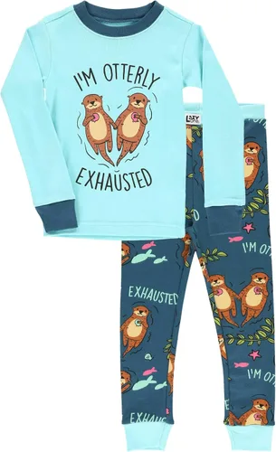 Lazy One Conjuntos de pijama cálidos de manga larga para niñas y niños, divertidos conjuntos de pijama de animales para niños, acogedores, cómodos