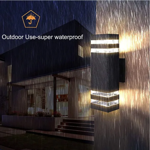 Miniatura 2 de Paquete de 2 luces LED cuadradas de 12 pulgadas para pared arriba y abajo, 14 W, 4000 K, blanco día, luz de pared blanca para exteriores, cuerpo