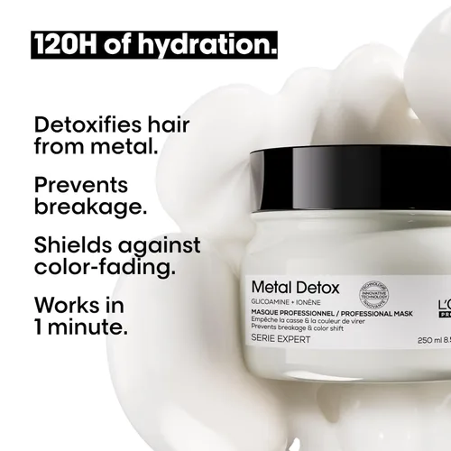 Miniatura 5 de L’Oréal Professionnel Máscara Capilar Metal Detox - Acondicionador Profundo y Tratamiento Libre de Sulfatos para Cabello Seco o Dañado y Todos