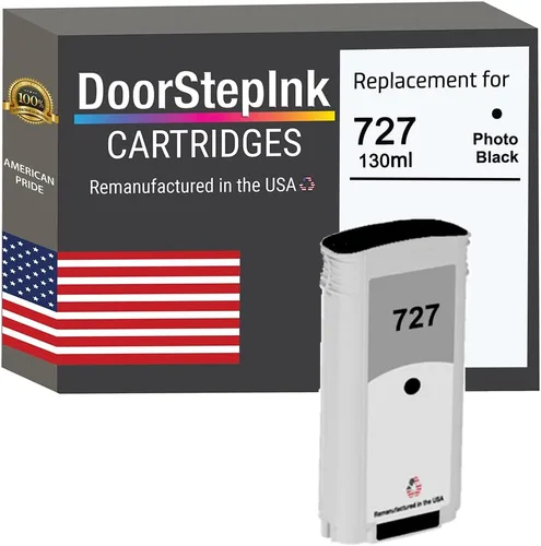 DoorStepInk Recambios de cartucho de tinta remanufacturados en los Estados Unidos para HP 727 4.4 fl oz Photo Black B3P23A para impresoras Deskjet