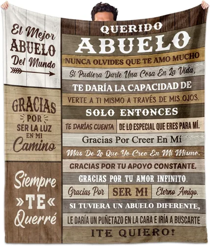 Regalo para Abuelo - Manta de 60 x 50 pulgadas, regalos de abuelo en español, El Mejor Abuelo Del Mundo, Regalos Dia Del Padre