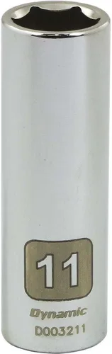Miniatura 11 de Dynamic Herramientas 1/4" Drive 6 puntos métrico, 0.217 in de profundidad longitud, zócalo de acabado cromado