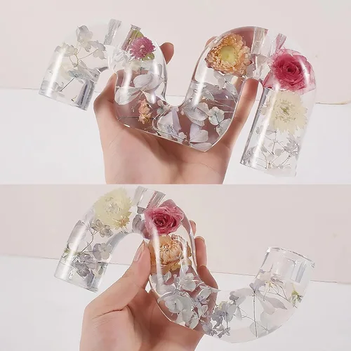 Miniatura 5 de Juego de moldes de silicona para velas, molde de resina para velas, molde de fundición de resina epoxi para velas cónicas, molde de soporte de vela