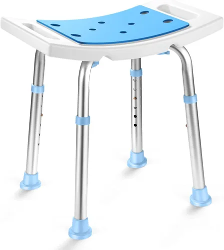 Aliseniors - Silla de ducha para ducha interior - Taburete de baño antideslizante con asiento acolchado y agujeros para la tina y el baño - Banco de