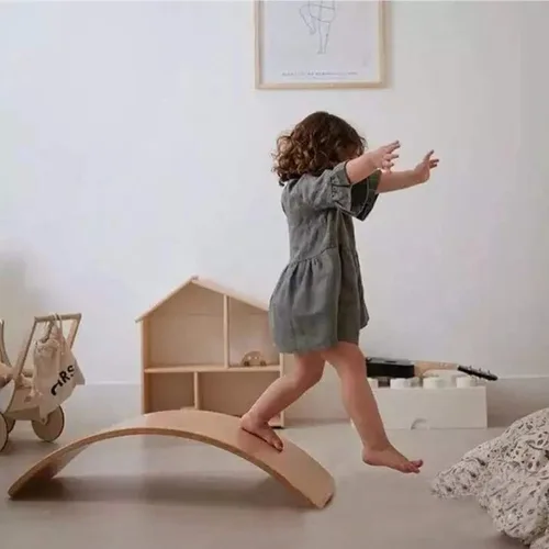 Miniatura 3 de Gentle Monster - Tabla de equilibrio oscilante de madera, juguete de madera natural Montessori para niños pequeños y adultos; juguete de aprendizaje