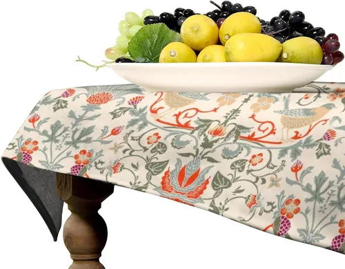 Miniatura 80 de Mantel Floral Retro de Pájaros, Diseño Original Bohemio William Morris Estampado Cubierta de Mesa para Hogar Picnic Fiesta Comedor Cocina William