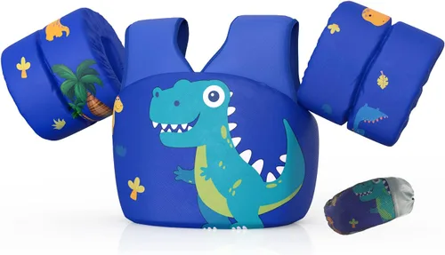 DOOHALO Flotadores de natación para niños de 28 a 70 libras, chaleco flotante de hombro para niños de 2 a 8 años de edad, para niños y niñas, bebés