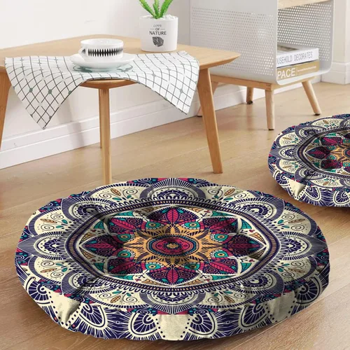 Miniatura 19 de Cojín de meditación con mandala, tapete de meditación bohemio, almohadas de meditación para sentarse en el suelo, cojines para sentarse en casa y al