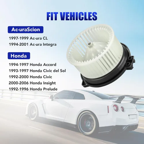 Miniatura 3 de Motor de soplador delantero con ventilador para Honda Civic Accord Insight Prelude Acura Integra CL 1992 1993 1994 1995 1993 1997 1998 1999 2000