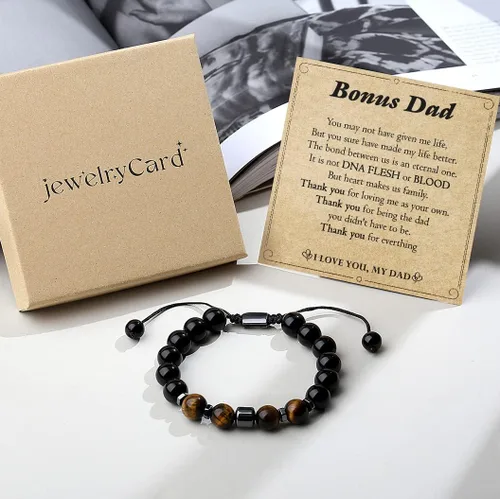 Miniatura 6 de Pulsera de joyería y tarjeta para adolescentes, niños, papá, hijo, hermano, novio, alma gemela, marido, graduación, tío, padre, suegro, hijo