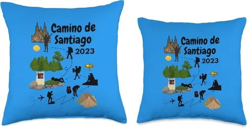 Miniatura 3 de El Camino de Santiago Pilgrim Camino Santiago de Compostela 2023 Pilgrim Journey - Almohada (16 x 16 pulgadas), multicolor