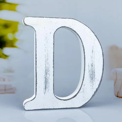 Miniatura 12 de Letras de madera rústica blanca de 6 pulgadas, letras de madera sin terminar para decoración de pared, letras de pie retro blancas blancas