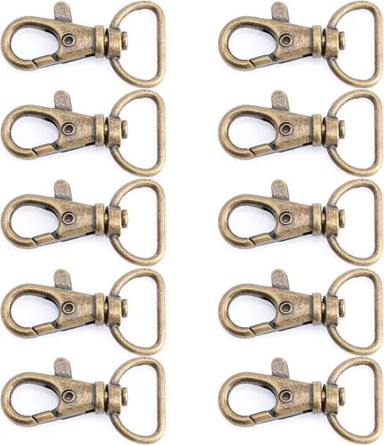 Miniatura 13 de 20 ganchos giratorios de pinza de langosta para hacer bolsos, clip de cordón de macramé CSPS (5/8 pulgadas, plateado)