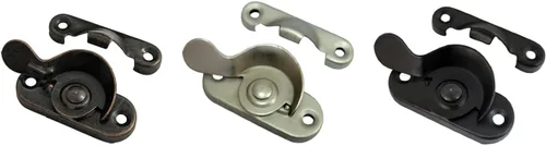 Miniatura 2 de QCAA Cerradura de acero para ventana, CTC 2 ", níquel satinado, paquete de 2, fabricado en Taiwán