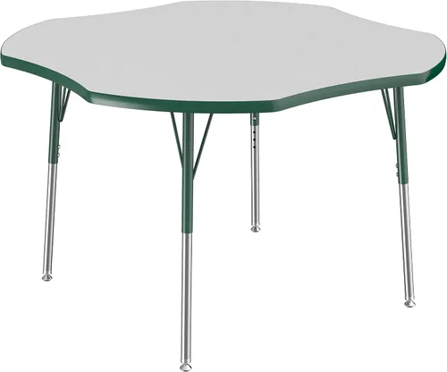 Miniatura 39 de FDP Clover Mesa de Actividades Escolar y de Oficina (48 x 48 pulgadas), patas estándar con deslizadores giratorios para entornos de asientos