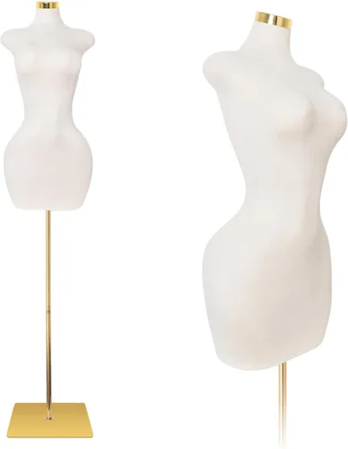 Maniquí de forma de vestido regordete para costura, soporte de torso de maniquí femenino para tienda de ropa, oficina de diseño de sastrería, altura