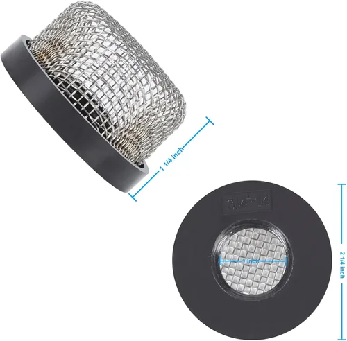 Miniatura 2 de Filtro de malla de acero inoxidable, compatible con bomba Livewell, se adapta a ¾ pulgadas - 14 hilos hembra, mejora el filtrado y la aireación