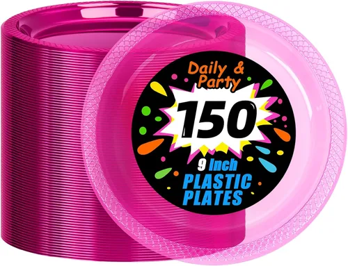 Miniatura 11 de WELLIFE Platos de postre negros de 7 pulgadas, 150 unidades, platos de postre de plástico desechables para fiestas, pasteles, aperitivos, ensaladas