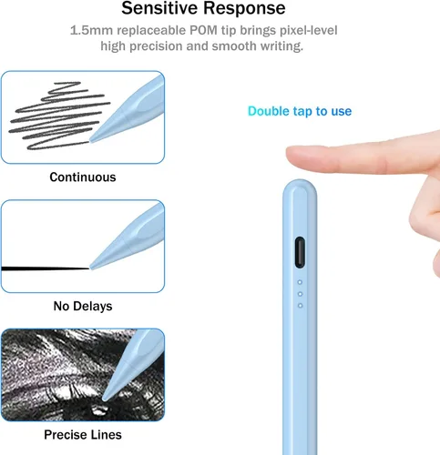 Miniatura 5 de Cisteen Lápiz Táctil para iPad 2025-2018 con Carga Más Rápida, Lápiz con Sensor de Inclinación Compatible con iPad 10/9/8/7/6, 11ª A16, Air 11/13