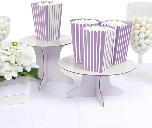 Miniatura 3 de Big Dot of Happiness Purple Stripes - Cajas de palomitas de maíz simples para recuerdos de fiesta, juego de 12 Púrpura