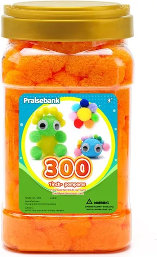 Miniatura 30 de Praisebank 300 pompones de 1 pulgada para artes y manualidades, manualidades en tarro