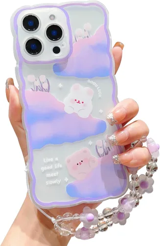 Miniatura 16 de Compatible con iPhone 11 Funda Lindo Dibujos Animados Pequeño Oso Conejo con Lindo Diseño de Cadena para Mujeres Niñas Estético Kawaii Funda Delgada