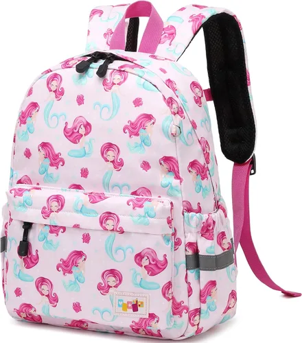 Miniatura 3 de MIRLEWAIY Mochila para niños pequeños con bolsa para monedas, Sirena rosa, Mochilas para mochila