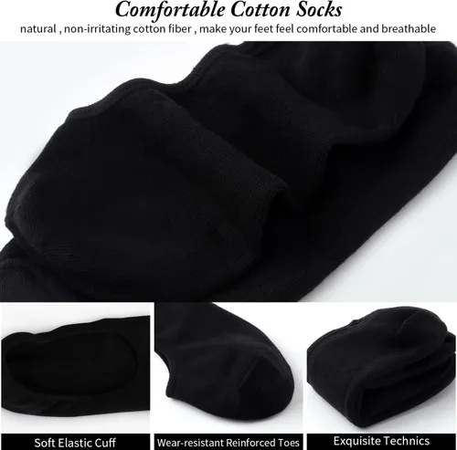 Miniatura 2 de 6 Pack Mens No Show Socks Casual Low Cut Thin Loafers Non Slip Boat Liners