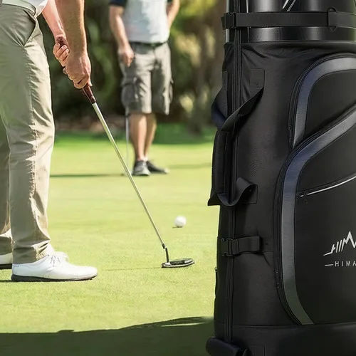 Miniatura 9 de UNIHIMAL Bolsa de viaje de golf con funda rígida de PC, tela Oxford resistente 1680D, bolsas de viaje para aerolíneas con ruedas, resistente al