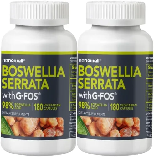 Miniatura 7 de NANOWELL Boswellia Serrata con G-FOS - 98% de ácido boswélico - Apoya la salud de las articulaciones y la movilidad - 180 cápsulas veganas