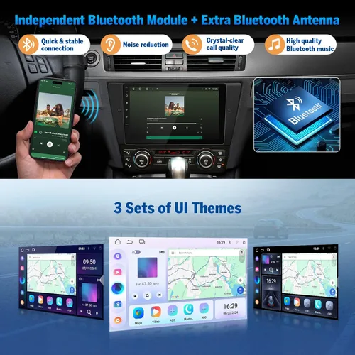 Miniatura 8 de Eonon 4+64GB estéreo para coche de 9 pulgadas CarPlay Radio para BMW Serie 3 2005-2013 (E90/E91/E92/E93), Android Auto pantalla táctil estéreo
