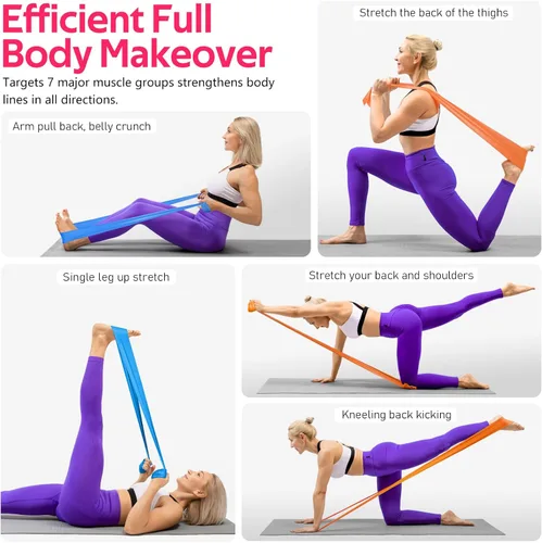 Miniatura 7 de Bandas de resistencia para entrenamiento, bandas de ejercicio para terapia física, estiramiento, recuperación, pilates, rehabilitación