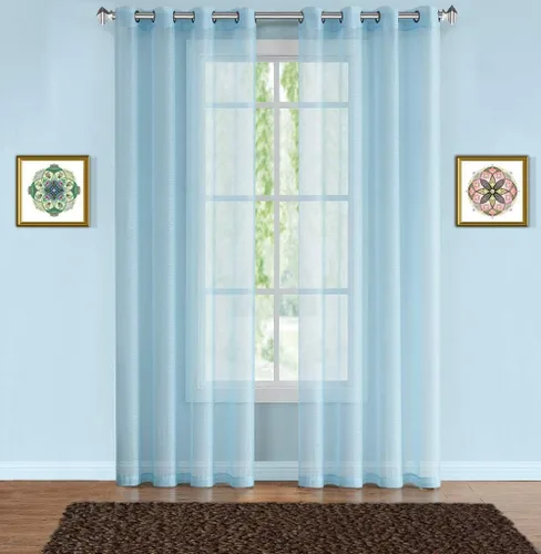 Miniatura 25 de Warm Home Designs Cortinas transparentes con ojales para habitación, cocina, habitación de los niños o sala de estar, 2 paneles con volados, de 54