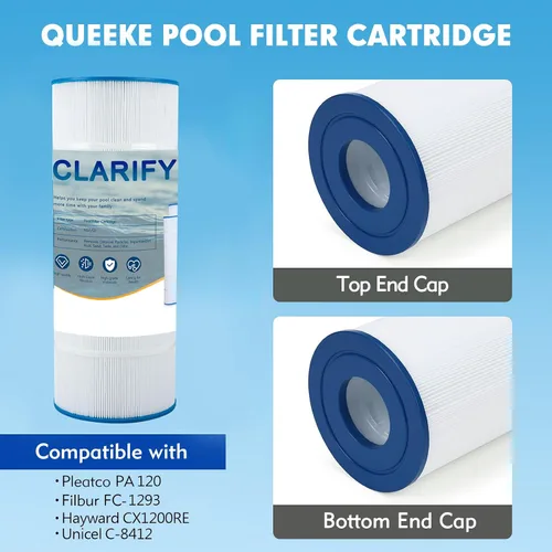 Miniatura 2 de CLARIFY Filtro de repuesto para piscina compatible con PA120, C1200, CX1200RE, Filbur FC-1293, Ultra-B2, Waterway Clearwater II, Pro Clean 125